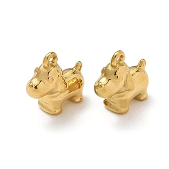 Настоящее золото 18K 316 хирургические подвески из нержавеющей стали, подвески в форме собаки, ионное покрытие (ip), реальный 18 k позолоченный, 12x12x6.5 мм, отверстие : 1.2 мм