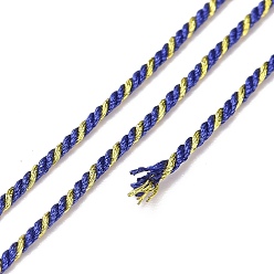 Medium Blue Polycotton Filigree Cord, Braided Rope, with Plastic Reel, for Wall Hanging, Crafts, Gift Wrapping, Medium Blue, 1.2mm, about 27.34 Yards(25m)/Roll