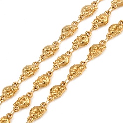 Real 18K Gold Plated 5M 304 Stainless Steel Cat Link Chains, Soldered, with Spool, Ion Plating(IP), Long-Lasting Plated, Real 18K Gold Plated, 10x5x3mm, about 16.40 Feet(5m)/Roll