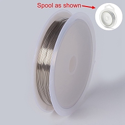 Платина Круглая медная проволока для изготовления ювелирных изделий, долговечный, платина, 26 датчик, 0.4 мм, около 32.81 футов (10 м) / рулон