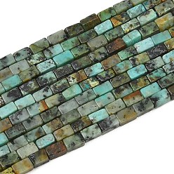 African Turquoise(Jasper) Natural African Turquoise(Jasper) Beads Strands, Cuboid, 4~5x2.5x2~2.5mm, Hole: 0.7mm, about 82pcs/strand, 14.96 inch(38cm)