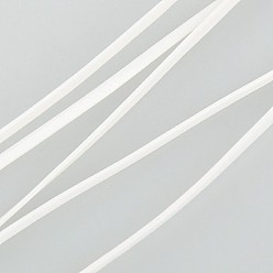 Blanc Imitation cordon en cuir, cuir PU plat, blanc, 2x1 mm, 100 yard / paquet (300 pieds / paquet)
