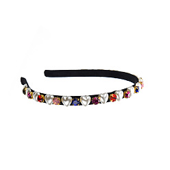color Simple Diamond Pearl Headband for Women - Elegant and Stylish Hair Accessories.