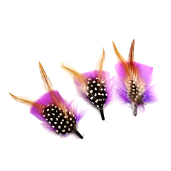 Medium Orchid Feather Ornament Accessories, for DIY Masquerade Masks, Costume Feather Hat, Hair Accessories, Medium Orchid, 80~100mm