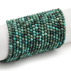 Хризоколла Природные хризоколлу бисер нитей, круглые, граненые, 3 мм, отверстие : 0.6 мм, около 120~123 шт / нитка, 15.47'' (39.3 см)