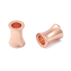 Rose Gold Rack Plating Brass Beads, Cadmium Free & Lead Free, Long-Lasting Plated, Bamboo Stick, Rose Gold, 7x5mm, Hole: 3mm