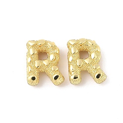 Letter R Латунные подвески, письмо амулеты, стойки покрытие, долговечный, без кадмия и без свинца, золотые, Буква R, 19~20x11~19x6.5~7 мм, отверстие : 3~4x2.5 мм