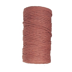 Roja India Cordón de macramé de algodón de 1 capas de 100 m, cuerda de algodón retorcida de macramé, para colgar en la pared, diy artesanía, piel roja, 3 mm, aproximadamente 109.36 yardas (100 m) / rollo