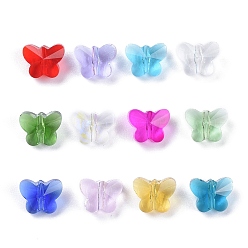 Mixed Color 72Pcs 12 Colors Birthstone Glass Beads, Faceted Butterfly, Mixed Color, 8x10x5.5mm, Hole: 1mm