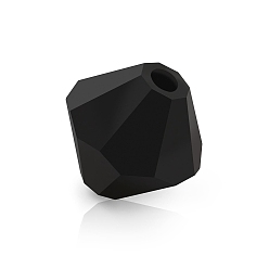 23980 840 Jet Matt Хрустальные бусины preciosa®, чешский хрусталь, биконус(451 69 302 рондель), 23980 840 матовый струйный, 3 мм, отверстие : 0.8 мм