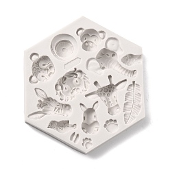 Old Lace DIY Animals Food Grade Silicone Molds, Resin Casting Molds, For UV Resin, Epoxy Resin Jewelry Making, Mixed Shape, Old Lace, 114x132x14mm, Inner Diameter: 10~43x9~44mm