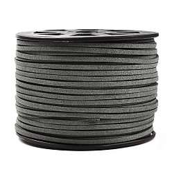 Slate Gray Faux Suede Cords, Faux Suede Lace, Flat, Slate Gray, 1/8 inch(3mm)x1.5mm, about 100yards/roll(91.44m/roll)