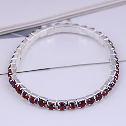 1 burgundy color Minimalist Single Diamond Women's Bracelet - Unique Fashion Jewelry Accessory