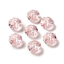 Pink Glass Imitation Austrian Crystal Beads, Faceted, Rondelle, Pink, 8x5~5.5mm, Hole: 1.2~1.5mm
