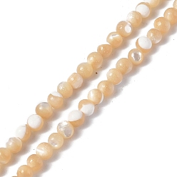 BurlyWood Natural Trochid Shell/Trochus Shell Beads Strands, Round, BurlyWood, 2~2.5mm, Hole: 0.7mm, about 175pcs/strand, 15.24 inch(38.7cm)