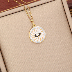 6# white Jewelry personality dripping eye pendant temperament stainless steel collarbone chain necklace N1090
