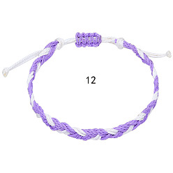 12 Bohemian Twisted Braided Bracelet for Women and Men with Wave Charm