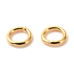 Real 18K Gold Plated Brass Open Jump Rings, Long-Lasting Plated, Round Ring, Real 18K Gold Plated, 21 Gauge, 4.5x0.7mm, Inner Diameter: 3.1mm