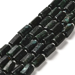 Fuchsite Natural Fuchsite Beads Strands, with Seed Beads, Faceted, Column, 8.5~11x5.5~6.5mm, Hole: 1mm, about 14~15pcs/strand, 7.48''(19cm)