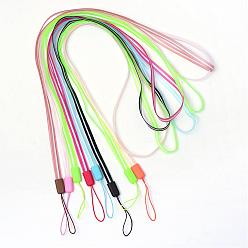 Mixed Color Rubber Lanyard Straps, with Plastic Findings, Mixed Color, 15.3 inch