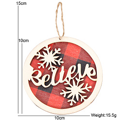 Red background snowflake letter A style Christmas Wooden Door Pendant Interior Decoration Party Decoration Christmas Decoration Wooden Pendant