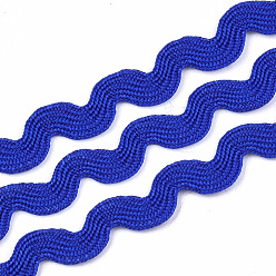 Синий Ленты из полипропиленового волокна, форма волны, синие, 7~8 мм, 15 двор / пачка, 6 расслоения / мешок