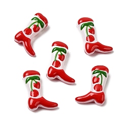 Вишня Бусины из стеклянной эмали, окрашенные в технике запекания, вишня, 23x16.5~17x7.5~8.5 мм, отверстие : 0.8~1.2 мм