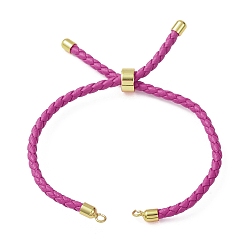 Camélia Fabrication de bracelets en cordon de cuir tressé en microfibre ronde ajustable, avec les accessoires en laiton, convient aux breloques de connecteur, camélia, 9.13x0.12 pouce (23.2x0.3 cm), Trou: 2mm