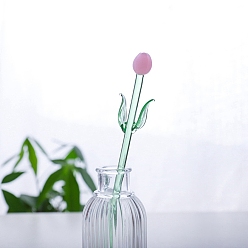 Pearl Pink Handmade Glass Flower Decoration, Glass Vase Arrangement Ornament, Pearl Pink, 180x17mm