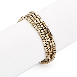 Светло-Золотое Покрытие Гальванические немагнитных гематит бисер пряди, граненые, кубические, свет позолоченные, 1.5x1.5x1.5 мм, отверстие : 0.5 мм, около 269~275 шт / нитка, 15.94'' (40.5 см)