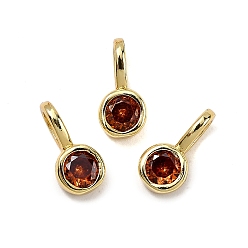 Шоколадный Плоские круглые микро медные проложит кубических прелести диоксида циркония, стойки покрытие, долговечный, без кадмия и без свинца, золотые, цвет шоколада, 10.5x5.5x3.5 мм, отверстие : 4x2.5 мм