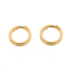 Golden Ion Plating(IP) 304 Stainless Steel Split Rings, Double Loops Jump Rings, Golden, 5x1mm, Inner Diameter: 3.5mm, Single Wire: 0.5mm