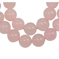 Pink Gemstone Beads Strands, Natural White Jade, Dyed, Round, Pink, 8mm, Hole: 0.8mm, about 50pcs/strand, 15.5 inch