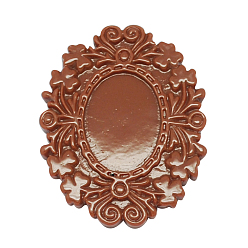 Седло Коричневый Непрозрачные кабошоны из смолы, цветок, седло коричневый, 16x7 мм