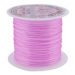 Plum Flat Elastic Crystal String, Elastic Beading Thread, for Stretch Bracelet Making, Dyed, Plum, 0.8mm, about 9.84~10.93 yards(9~10m)/roll