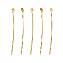 Oro Alfileres de cabeza de bola de latón, sin plomo y cadmio, dorado, 20x0.5 mm, 24 calibre, cabeza: 2 mm, sobre 9580~10000 unidades / bolsa