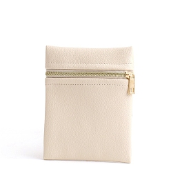 (404) Непрозрачное AB Кислое яблоко Прямоугольные подарочные сумки из искусственной кожи для ювелирных изделий на молнии, подарочные пакеты для упаковки ювелирных изделий для сережек колец браслетов, цветочный белый, 12x10 см