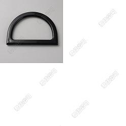 Black 4pcs Resin Bag Handles, Letter D Shape, Black, 8.5x12x0.85cm, Inner Diameter: 6.05x9.5cm, 4pcs