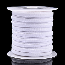 White 3M Flat Polyester Elastic Cord, Webbing Garment Sewing Accessories, White, 5mm, about 3.28 Yards(3m)/Roll