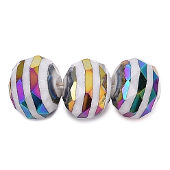 Coloré Perles en verre electroplate, rondelle à motif soleil, facette, colorées, 7~8x5.5~6mm, Trou: 1~1.2mm