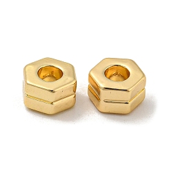 Golden Alloy Beads, Hexagon, Golden, 6x7x4mm, Hole: 3mm