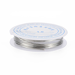 Платина Круглая медная проволока для ювелирных изделий, платина, 18 датчик, 1 мм, около 5.9 футов (1.8 м) / рулон