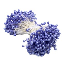 Slate Blue Eco-Friendly Matte Gypsum Flower Core, Double Heads Flower Stamen Pistil, for Artificial Flower Making, Scrapbook, Home Decoration, Slate Blue, 3mm, 288pcs/bag