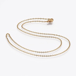 Золотой 304 из нержавеющей стали кабель цепи ожерелья, с 304 нержавеющей стали застежки, золотые, 17.7 дюйм (45 см), 1.5 мм