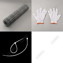 Платина 1сетка из прокатного железа с шестигранной сеткой, шестиугольная сетка, с 1парой полиэстеровых перчаток и 100шт. нейлоновых кабельных стяжек, платина, 350 мм, 5 м / рулон