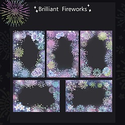 Plum 10Pcs Fireworks Laser PET Self Adhesive Stickers, for DIY Scrapbooking, Photo Album Decoration, Plum, 95x65mm