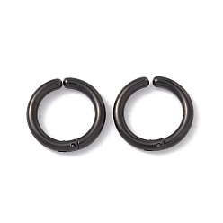 Electrophoresis Black 304 Stainless Steel Clip-om Earring, Round, Electrophoresis Black, 17x2.5mm