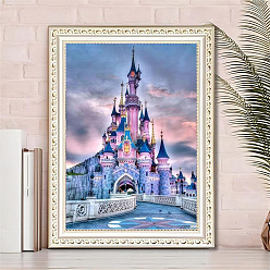 Colorful Castle DIY Diamond Painting Kit, Including Resin Rhinestones Bag, Diamond Sticky Pen, Tray Plate and Glue Clay, Colorful, 400x300mm