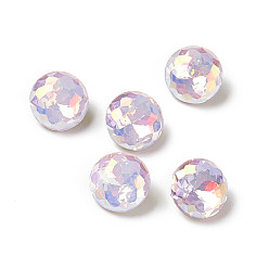 Rose Water Opal Light AB Style Eletroplated K9 Glass Rhinestone Cabochons, Pointed Back & Back Plated, Diamond, Rose Water Opal, 8x4.5mm