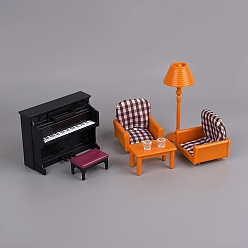 Черный Пластиковая мини модель, аксессуары для кукольного домика с микро-ландшафтом, притворяясь опорными украшениями, чёрные, 111x81x122 мм